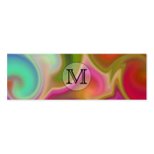 Your Letter, Colorful Swirls and Custom Monogram. Business Card Template