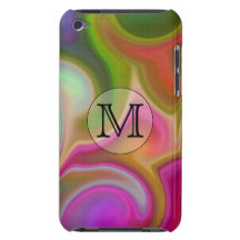 Your Letter, Colorful Swirls and Custom Monogram. iPod Touch Covers