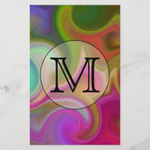 Your Letter, Colorful Swirls and Custom Monogram. Personalized Flyer
