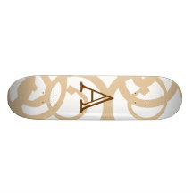 Your Letter. Custom Brown Monogram. Old Fashioned. Custom Skate Board