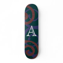 Your Letter. Custom Dark Multi-Color Monogram. Skateboards
