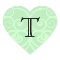 Your Letter. Custom Green Swirl Monogram. Stickers