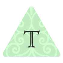 Your Letter. Custom Green Swirl Monogram. Sticker