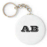 Your Letter Custom initials. Black White. Monogram Key Chains