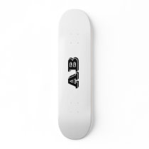 Your Letter Custom initials. Black White. Monogram Skate Board Decks
