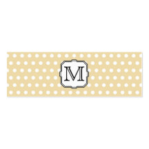 Your Letter. Custom Monogram. Beige Polka Dot. Business Card Templates