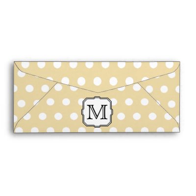 Your Letter. Custom Monogram. Beige Polka Dot. Envelopes
