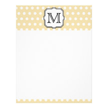 Your Letter. Custom Monogram. Beige Polka Dot. Personalized Letterhead