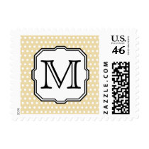 Your Letter. Custom Monogram. Beige Polka Dot. Stamps