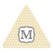 Your Letter. Custom Monogram. Beige Polka Dot. Sticker