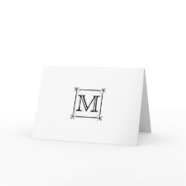 Your Letter. Custom Monogram. Black and White Greeting Cards