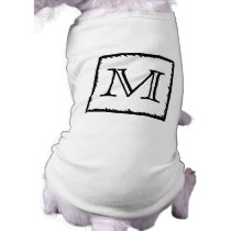 Your Letter. Custom Monogram. Black and White Doggie Tee