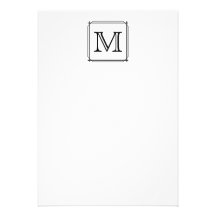 Your Letter. Custom Monogram. Black and White Personalized Invites