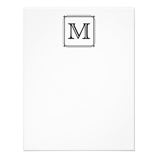 Your Letter. Custom Monogram. Black and White Announcements