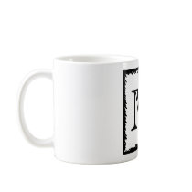 Your Letter. Custom Monogram. Black and White Mug