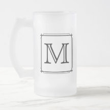 Your Letter. Custom Monogram. Black and White Coffee Mug