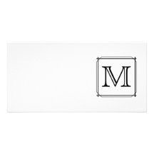 Your Letter. Custom Monogram. Black and White Custom Photo Card