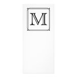 Your Letter. Custom Monogram. Black and White Custom Rack Cards