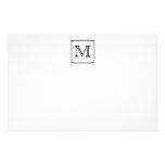 Your Letter. Custom Monogram. Black and White Stationery Design