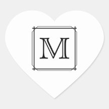 Your Letter. Custom Monogram. Black and White Sticker