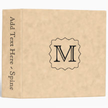 Your Letter. Custom Monogram. Black & Parchment Binders
