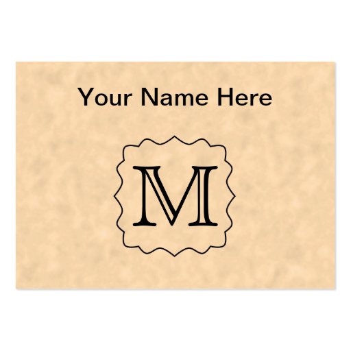 Your Letter. Custom Monogram. Black & Parchment Business Card Templates