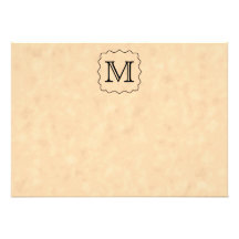 Your Letter. Custom Monogram. Black & Parchment Announcement