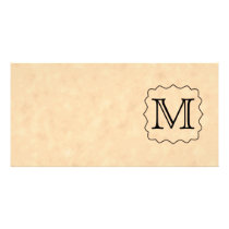 Your Letter. Custom Monogram. Black & Parchment Custom Photo Card
