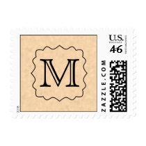 Your Letter. Custom Monogram. Black & Parchment Stamps