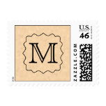 Your Letter. Custom Monogram. Black & Parchment Stamps