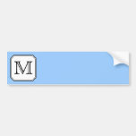 Your Letter. Custom Monogram. Blue Black White. Bumper Stickers