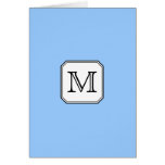 Your Letter. Custom Monogram. Blue Black White. Cards