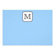 Your Letter. Custom Monogram. Blue Black White. Custom Invitation