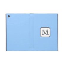 Your Letter. Custom Monogram. Blue Black White. iPad Mini Cases