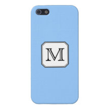 Your Letter. Custom Monogram. Blue Black White. iPhone 5 Cover