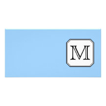 Your Letter. Custom Monogram. Blue Black White. Photo Cards