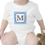 Your Letter. Custom Monogram. Blue Black White. T Shirt