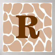 Your Letter. Custom Monogram Giraffe Print Design