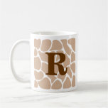 Your Letter. Custom Monogram Giraffe Print Design Mugs