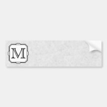 Your Letter. Custom Monogram. Gray, Black & White Bumper Stickers