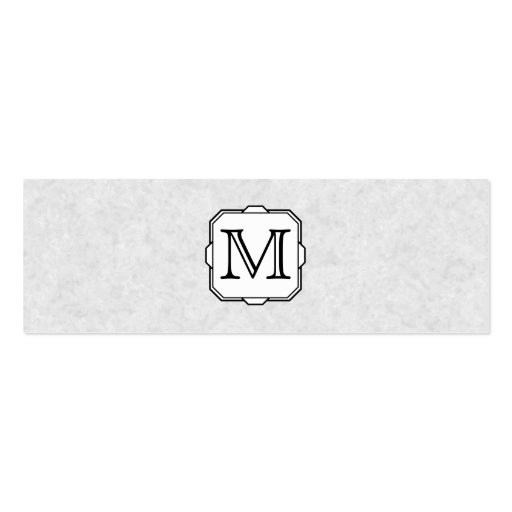 Your Letter. Custom Monogram. Gray, Black & White Business Cards (front side)