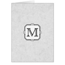 Your Letter. Custom Monogram. Gray, Black & White Card