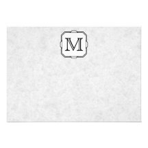 Your Letter. Custom Monogram. Gray, Black & White Invitation