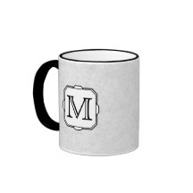 Your Letter. Custom Monogram. Gray, Black & White Coffee Mug
