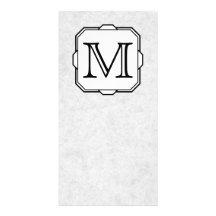 Your Letter. Custom Monogram. Gray, Black & White Photo Cards