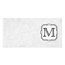 Your Letter. Custom Monogram. Gray, Black & White Photo Greeting Card
