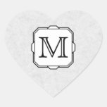 Your Letter. Custom Monogram. Gray, Black & White Stickers