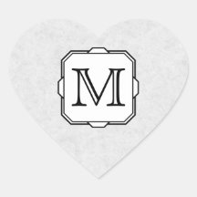 Your Letter. Custom Monogram. Gray, Black & White Stickers