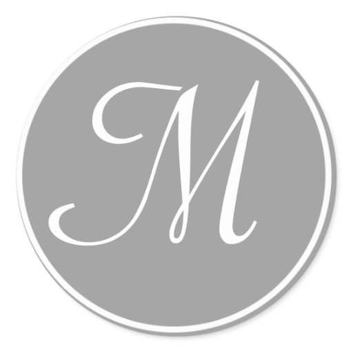 your letter custom monogram m initial grey classic round your letter custom monogram m initial grey classic round