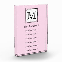 Your Letter. Custom Monogram. Pink Black White. Awards